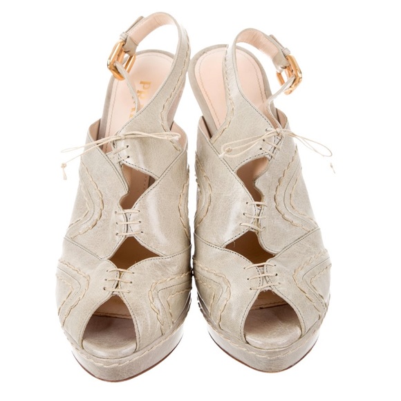 PRADA Platform Slingback Pumps - Picture 2 of 5